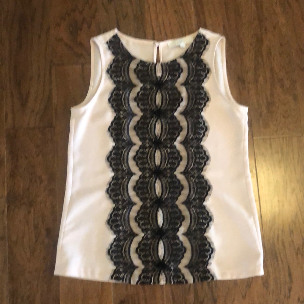 Loft - Eyelash Lace detail sleeveless shell